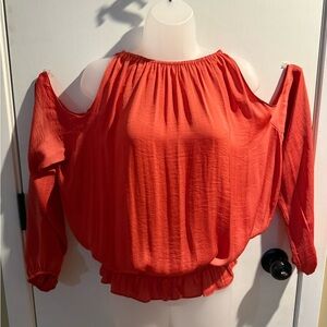 Alfani Women's Cold Shoulder Blouse - Bold Red-#1137